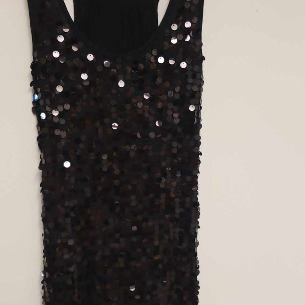 Black sequined tank top - Picture 6 of 6